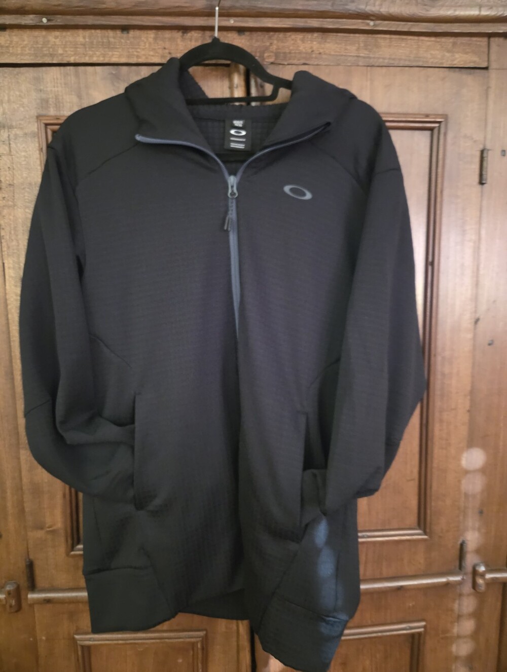 Oakley Men's Black Full-Zip Hooded Performance Jacket